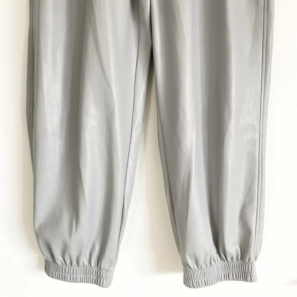 BABATON Aritzia Zedel Vegan Leather Jogger Pant in Marble Grey size 2XL
